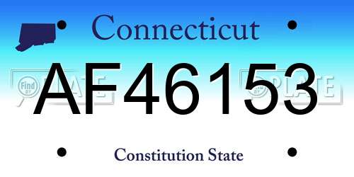 AF46153 Connecticut License Plate