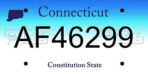 AF46299 Connecticut License Plate