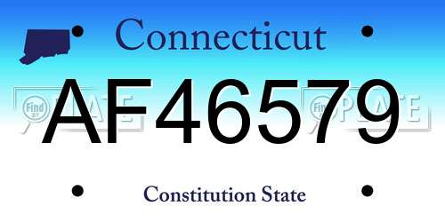 AF46579 Connecticut License Plate