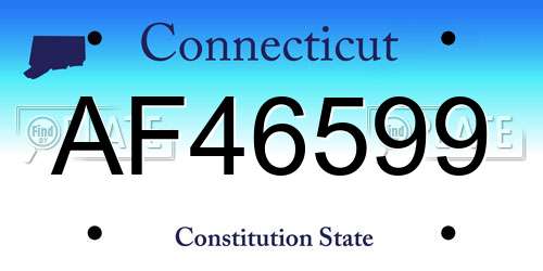 AF46599 Connecticut License Plate