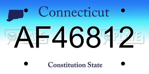 AF46812 Connecticut License Plate