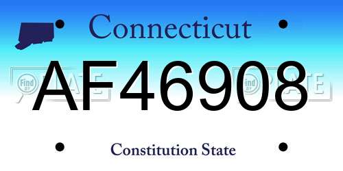 AF46908 Connecticut License Plate