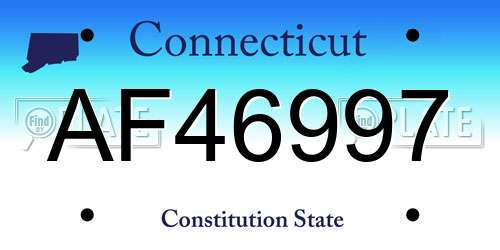 AF46997 Connecticut License Plate
