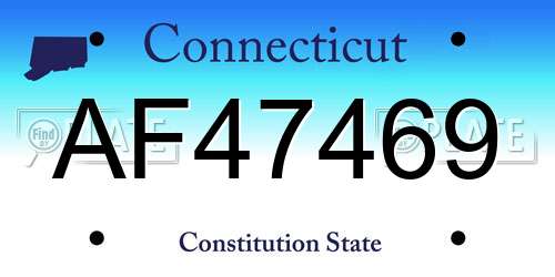 AF47469 Connecticut License Plate