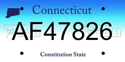 AF47826 Connecticut License Plate