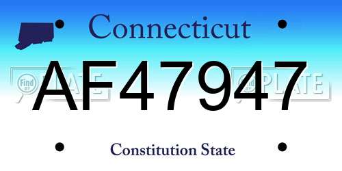 AF47947 Connecticut License Plate