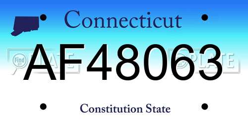 AF48063 Connecticut License Plate