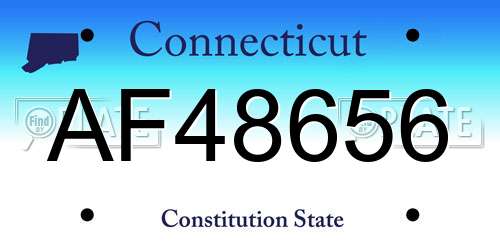 AF48656 Connecticut License Plate