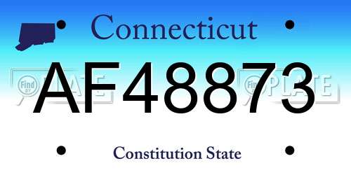 AF48873 Connecticut License Plate