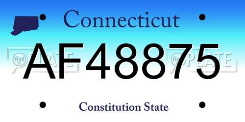 AF48875 Connecticut License Plate