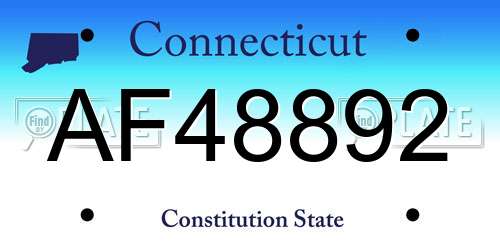 AF48892 Connecticut License Plate