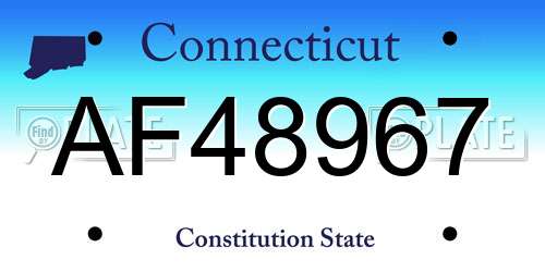 AF48967 Connecticut License Plate