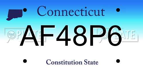 AF48P6 Connecticut License Plate