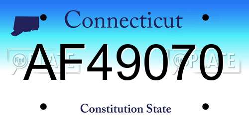 AF49070 Connecticut License Plate