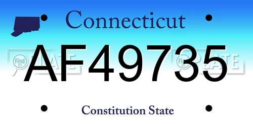 AF49735 Connecticut License Plate