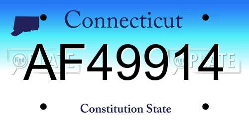 AF49914 Connecticut License Plate