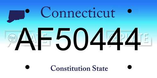 AF50444 Connecticut License Plate