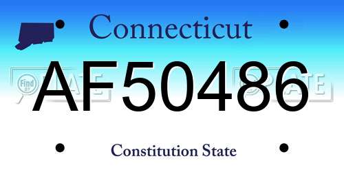 AF50486 Connecticut License Plate
