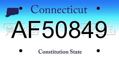 AF50849 Connecticut License Plate