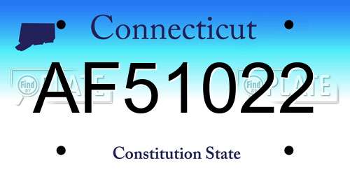 AF51022 Connecticut License Plate