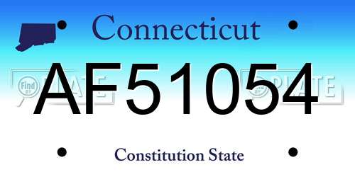 AF51054 Connecticut License Plate