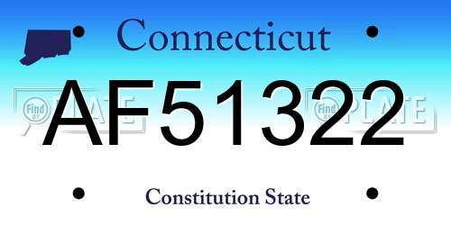 AF51322 Connecticut License Plate