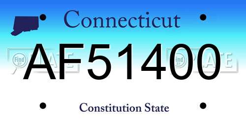 AF51400 Connecticut License Plate