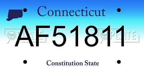 AF51811 Connecticut License Plate