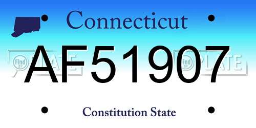 AF51907 Connecticut License Plate