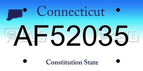 AF52035 Connecticut License Plate