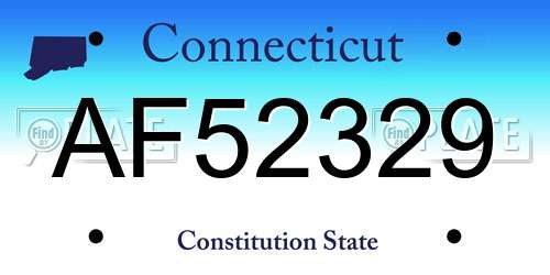 AF52329 Connecticut License Plate