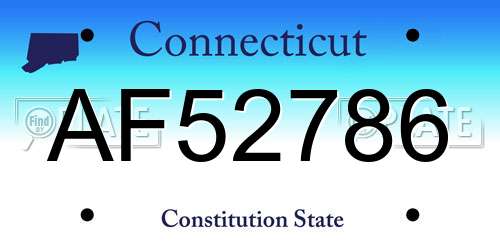 AF52786 Connecticut License Plate