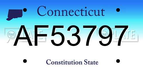 AF53797 Connecticut License Plate
