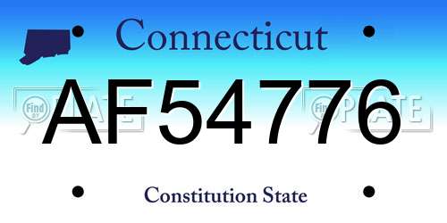 AF54776 Connecticut License Plate