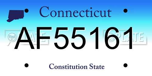 AF55161 Connecticut License Plate