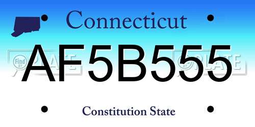 AF5B555 Connecticut License Plate