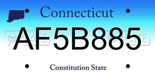 AF5B885 Connecticut License Plate