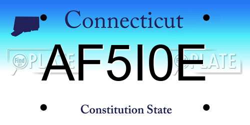 AF5I0E Connecticut License Plate