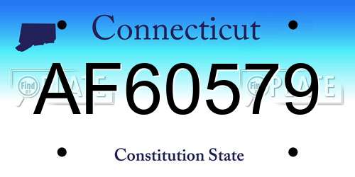 AF60579 Connecticut License Plate