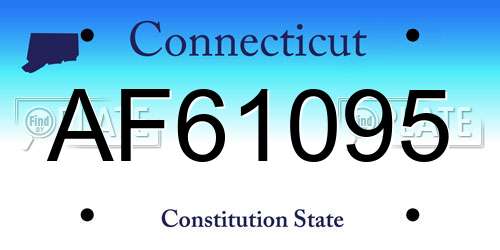 AF61095 Connecticut License Plate