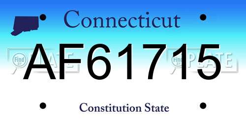 AF61715 Connecticut License Plate