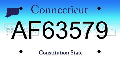 AF63579 Connecticut License Plate