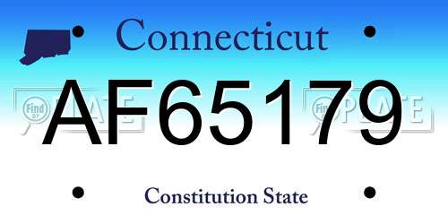 AF65179 Connecticut License Plate