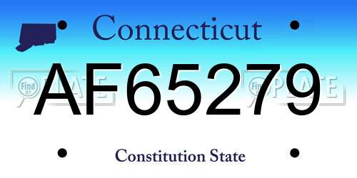 AF65279 Connecticut License Plate