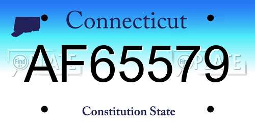 AF65579 Connecticut License Plate