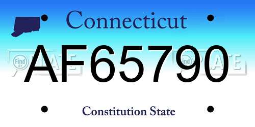 AF65790 Connecticut License Plate