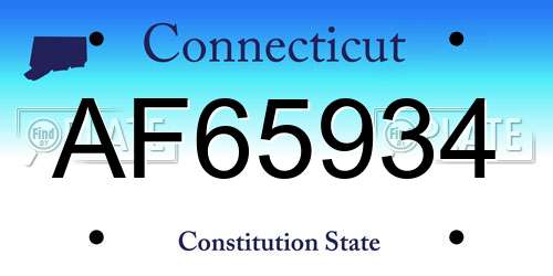 AF65934 Connecticut License Plate