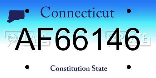 AF66146 Connecticut License Plate