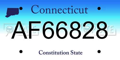AF66828 Connecticut License Plate