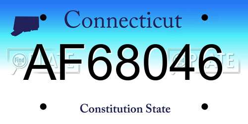 AF68046 Connecticut License Plate